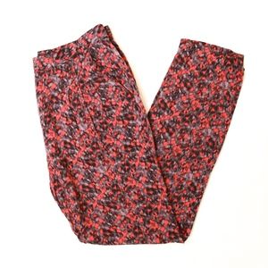 Madewell Orange Gray Black Speckled Print Trousers